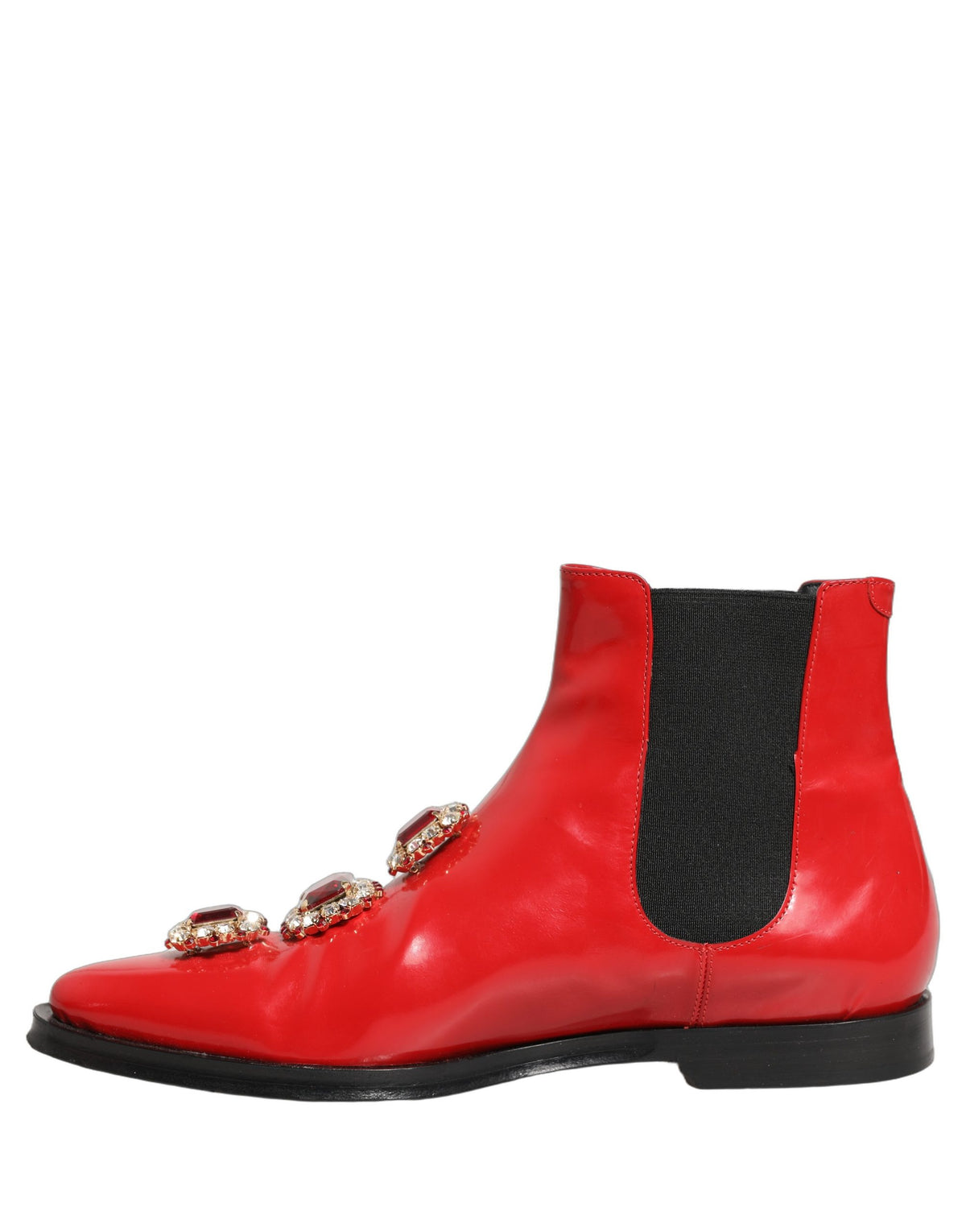 Red Embellished Chelsea Men Ankle Boots Shoes