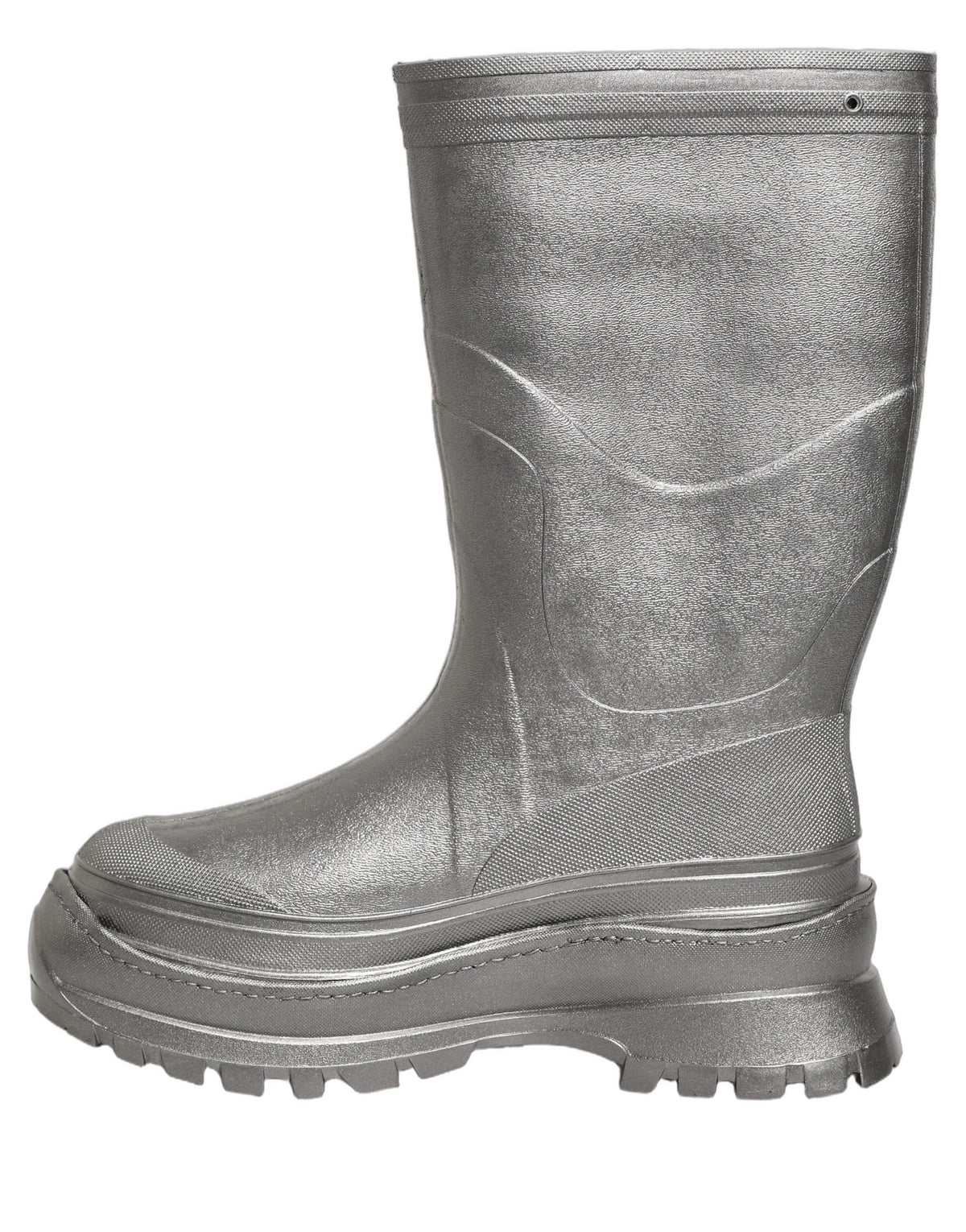 Metallic Silver Pull On Rain Boots Men Shoes