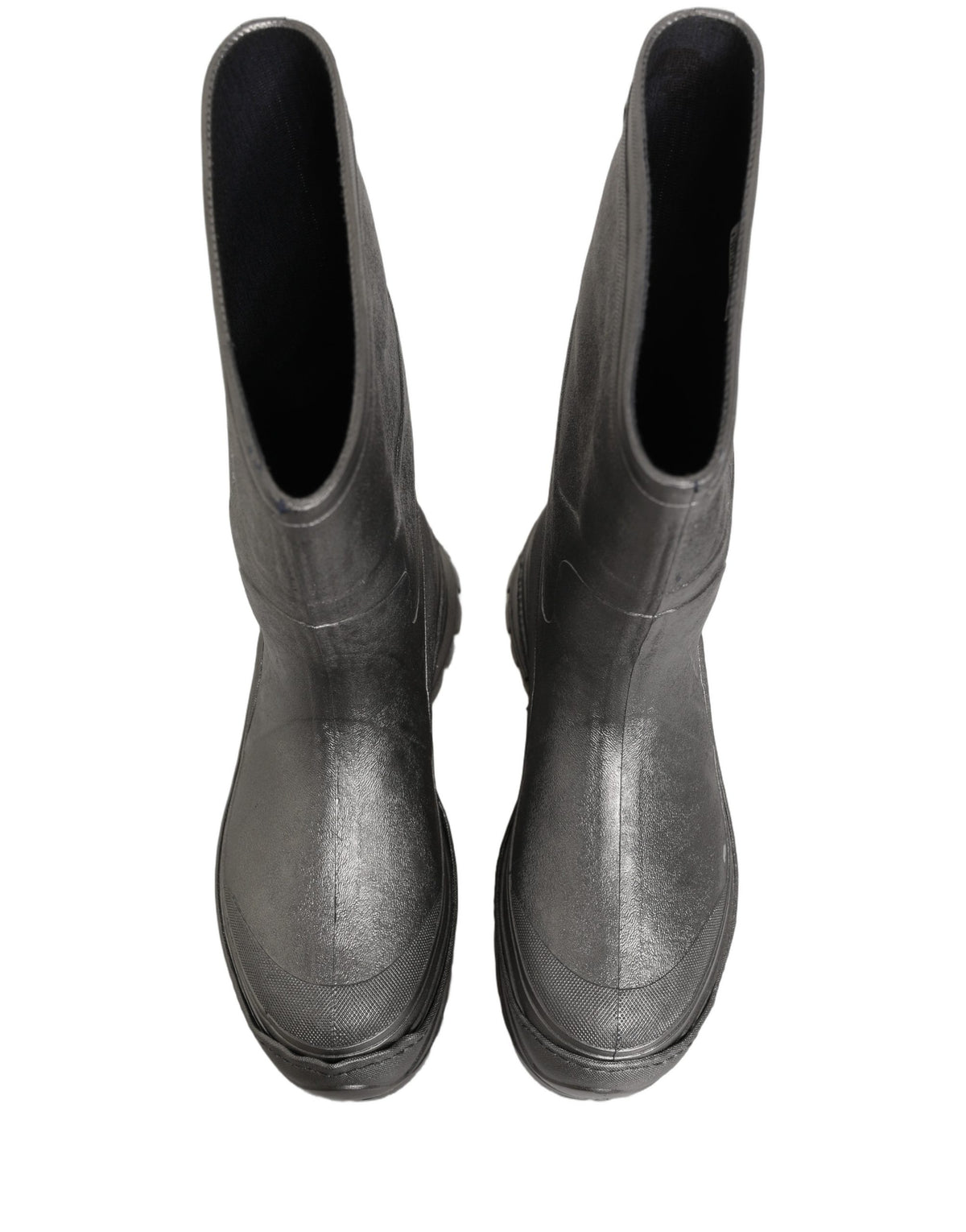 Metallic Silver Pull On Rain Boots Men Shoes