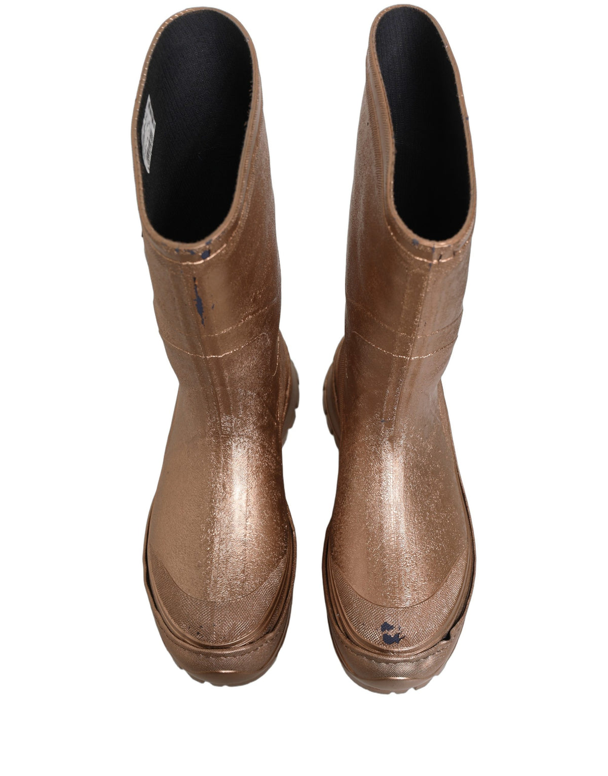 Rose Gold PVC Pull On Rain Boots Men Shoes