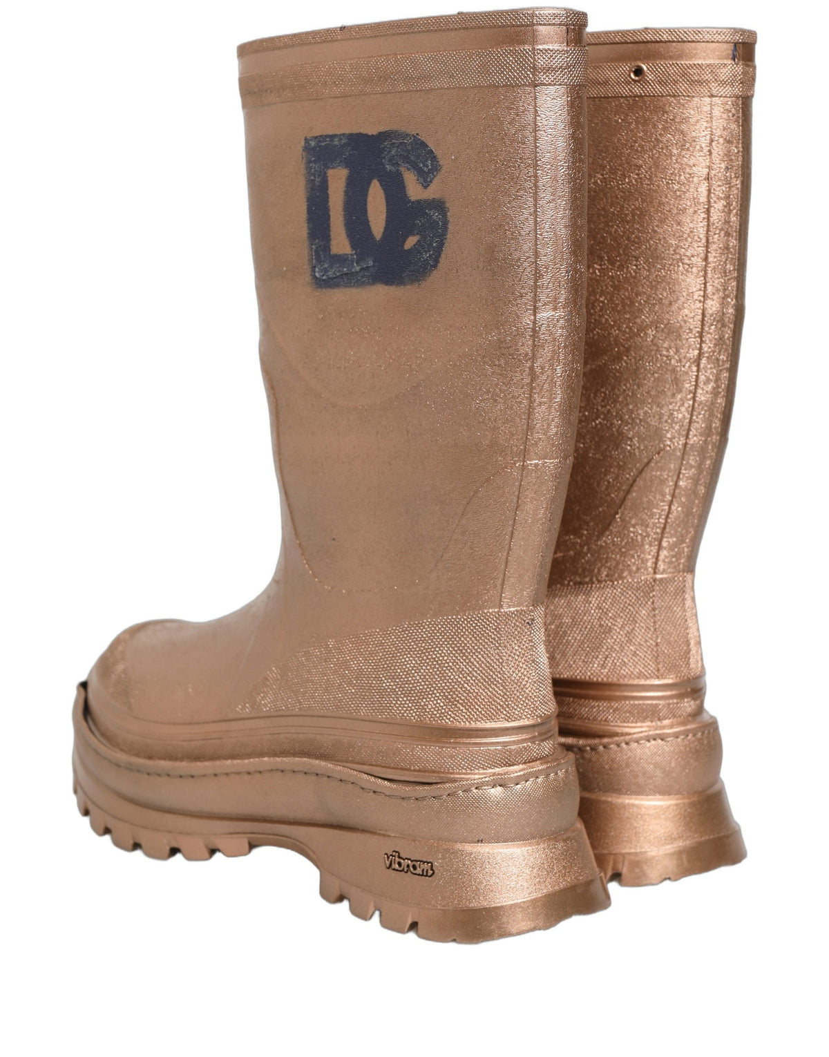Rose Gold PVC Pull On Rain Boots Men Shoes