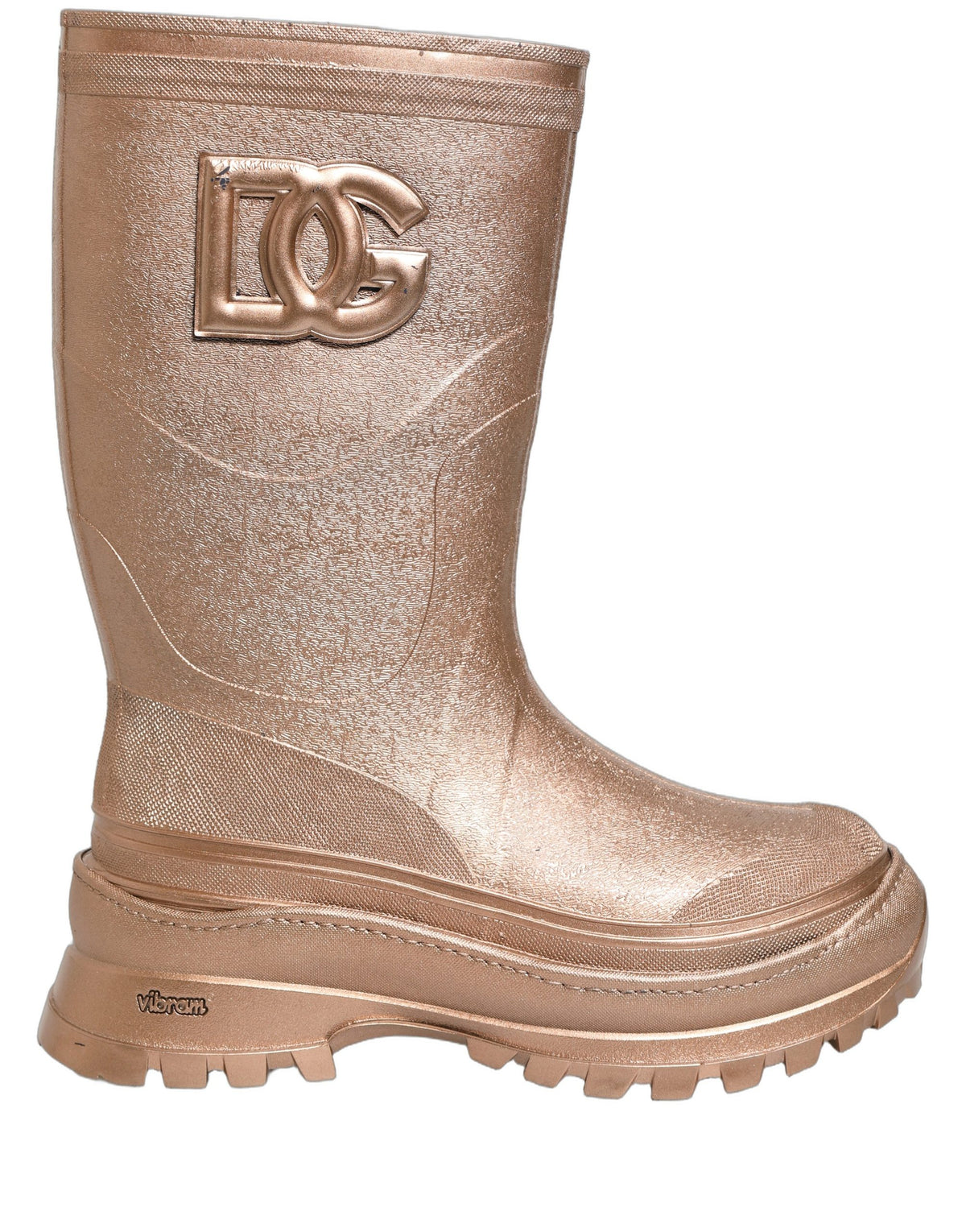 Rose Gold PVC Pull On Rain Boots Men Shoes