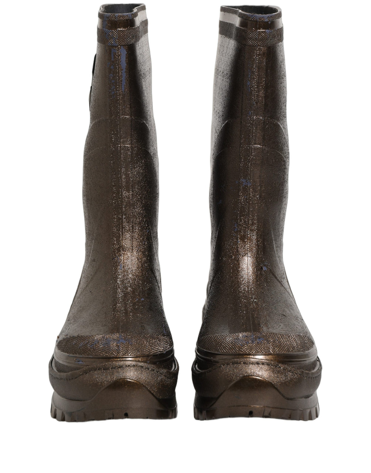 Bronze PVC Pull On Rain Boots Men Shoes