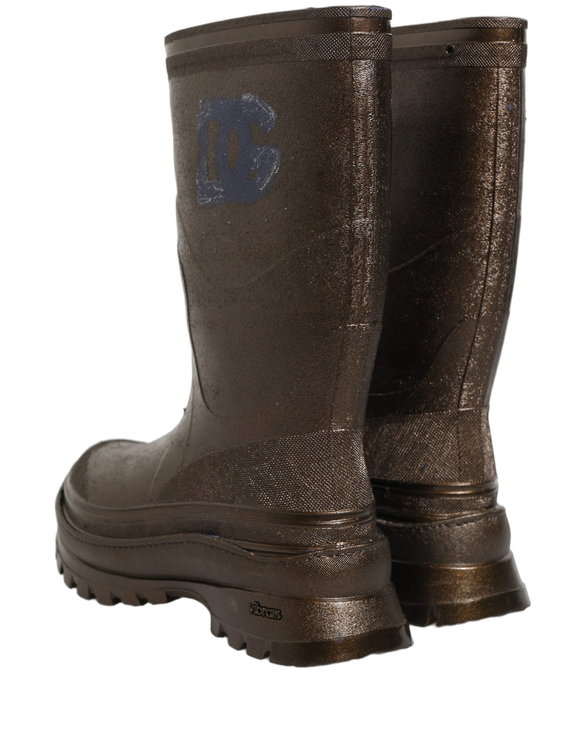 Bronze PVC Pull On Rain Boots Men Shoes