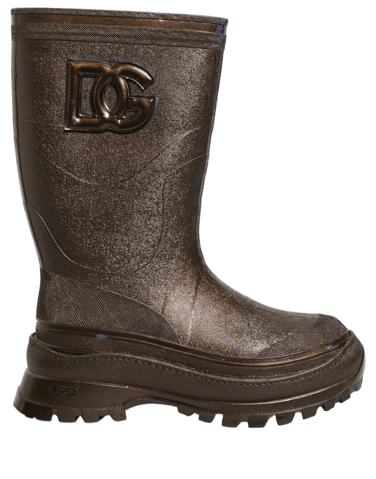 Bronze PVC Pull On Rain Boots Men Shoes
