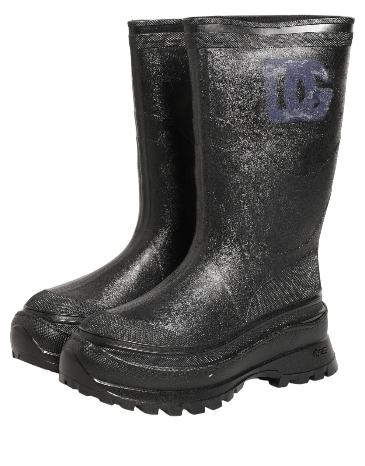 Black PVC Pull On Rain Boots Men Shoes