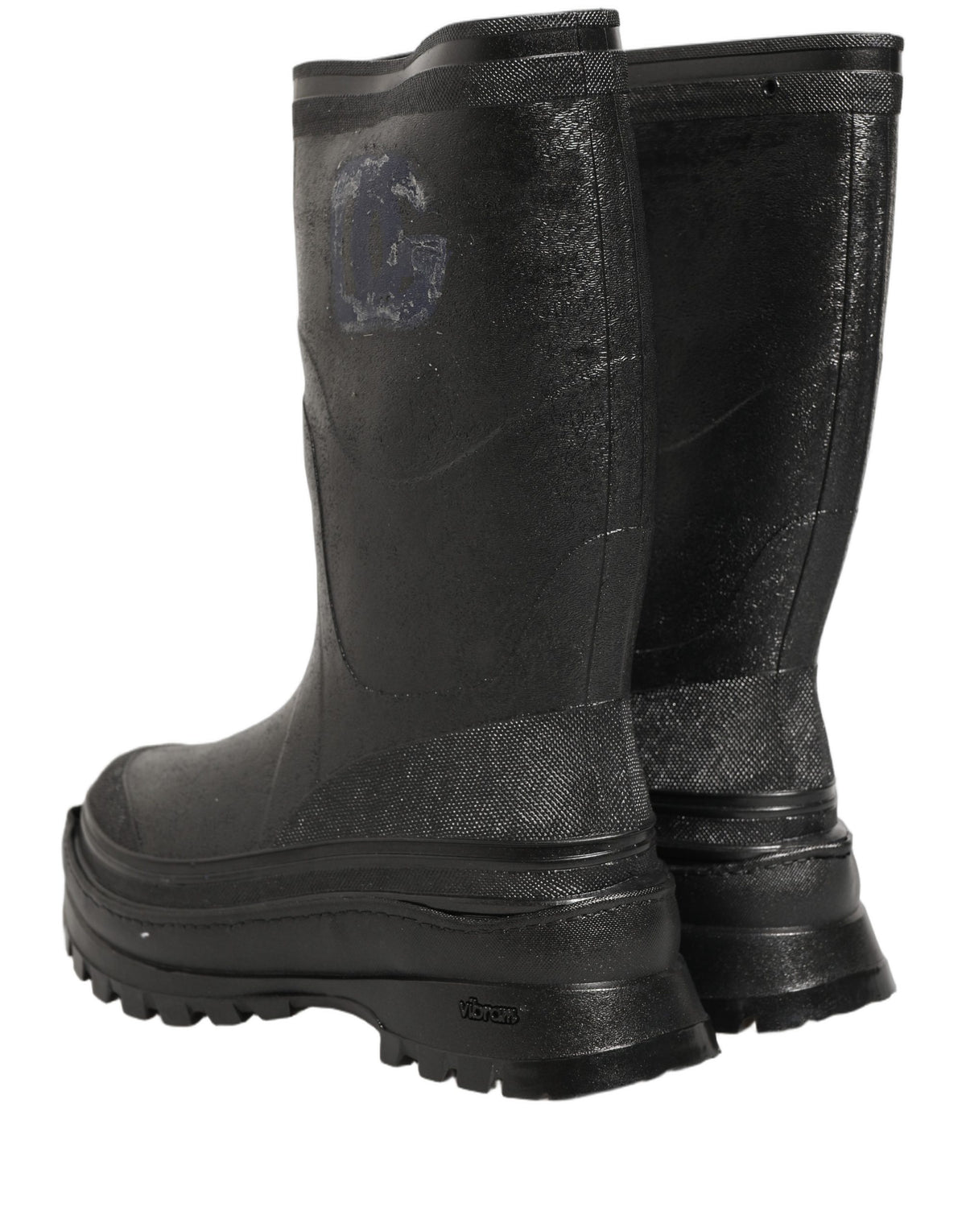 Black PVC Pull On Rain Boots Men Shoes