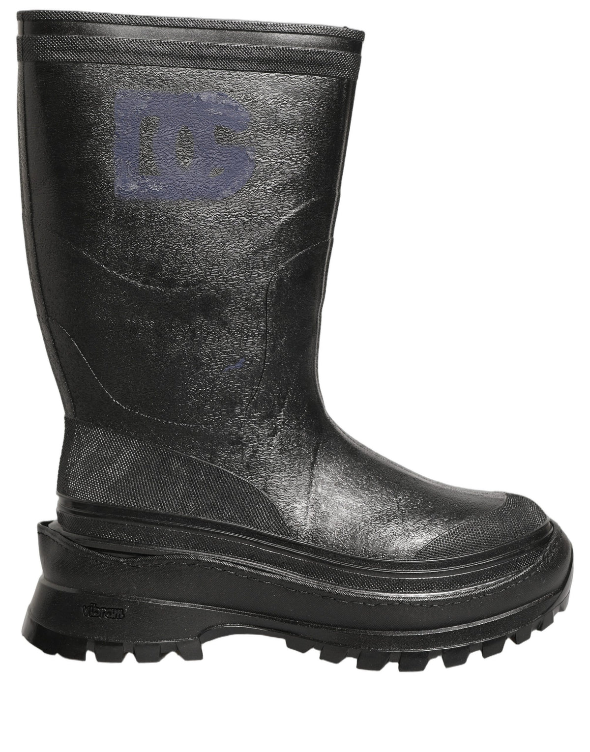 Black PVC Pull On Rain Boots Men Shoes