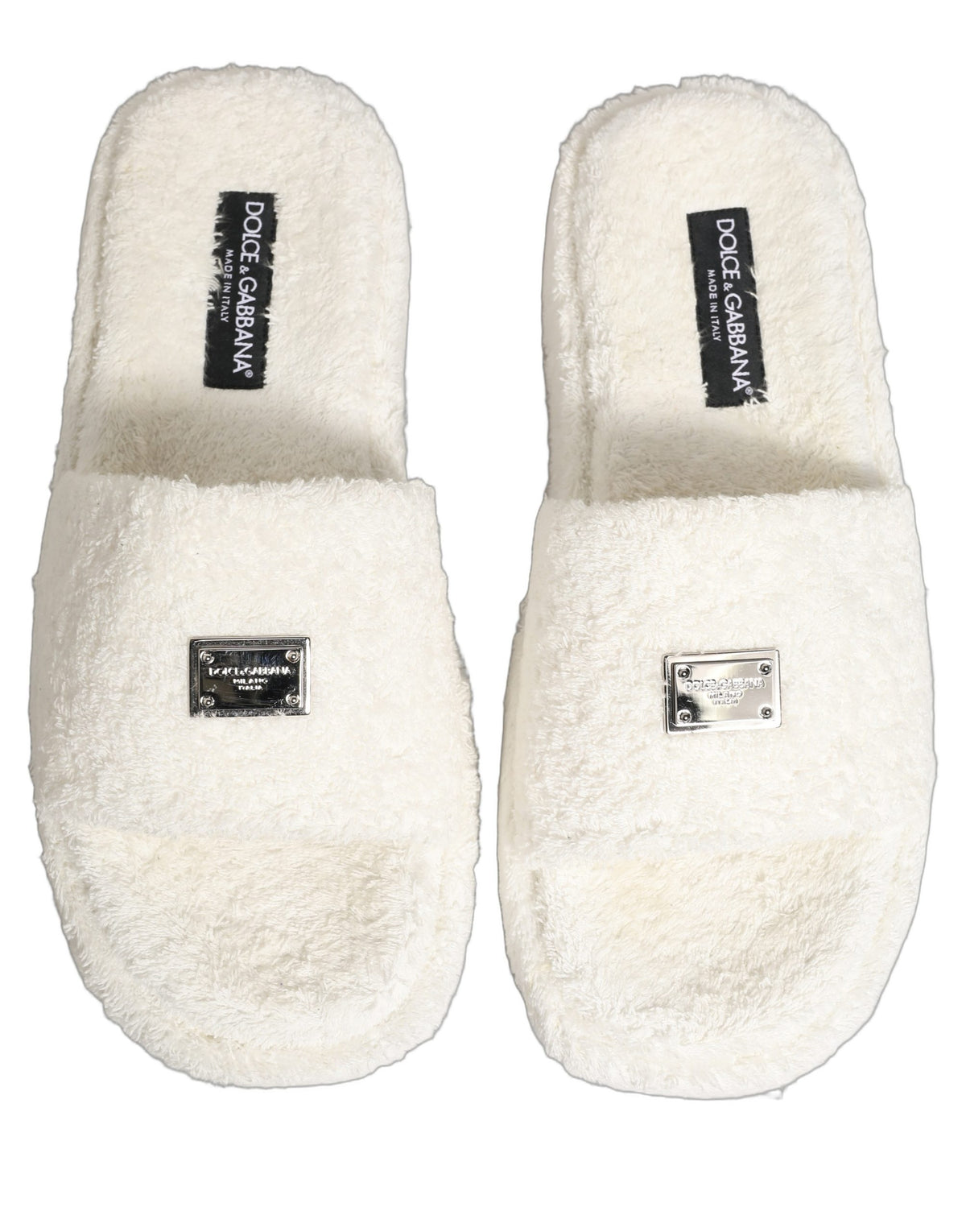 White Faux Fur Flats Men Slides Sandals Shoes