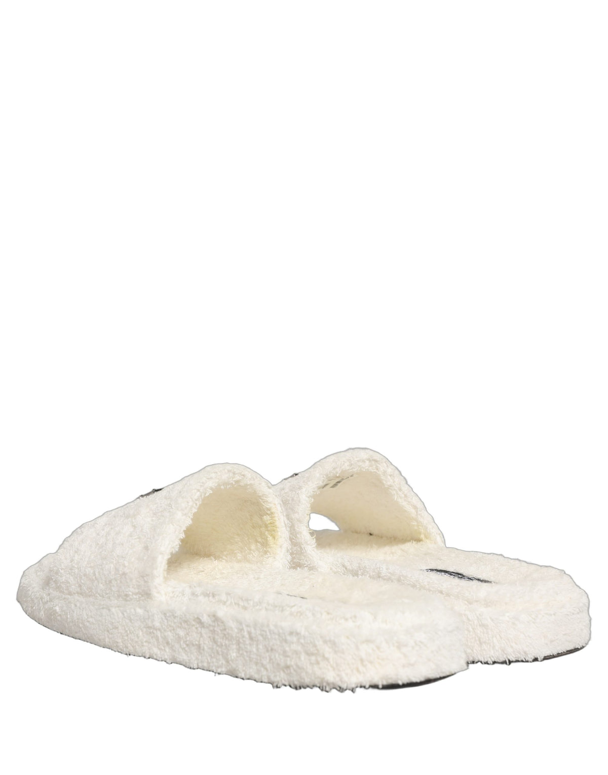 White Faux Fur Flats Men Slides Sandals Shoes