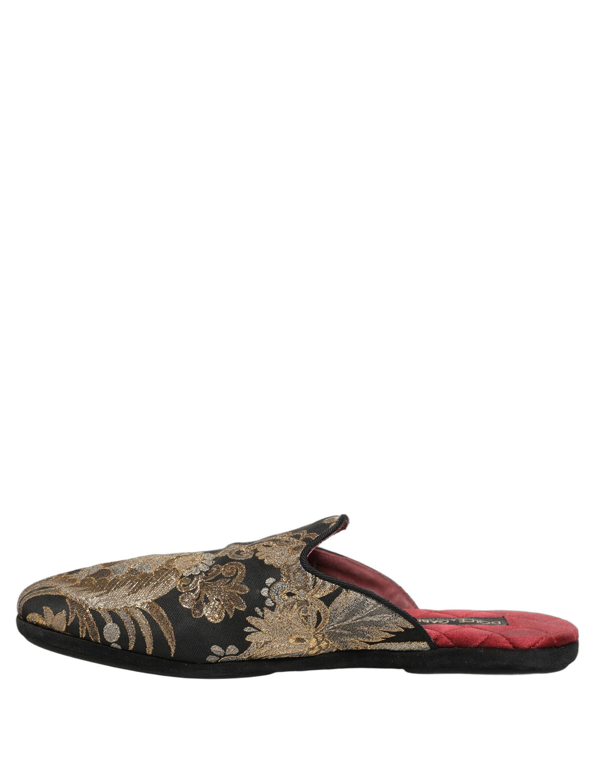 Black Floral Jacquard Flats Sandals Men Shoes