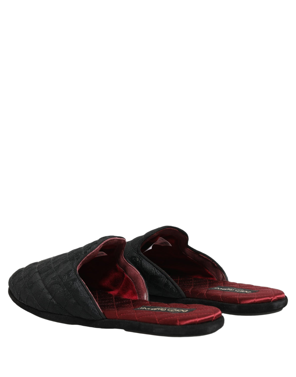 Black Floral Brocade Slides Slippers Shoes