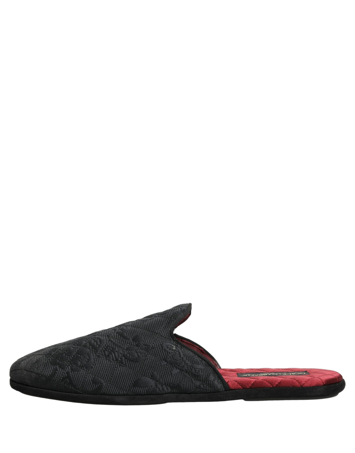 Black Floral Brocade Slides Slippers Shoes