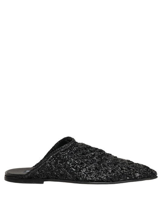 Black Mules Slides Slippers Men Flats Shoes