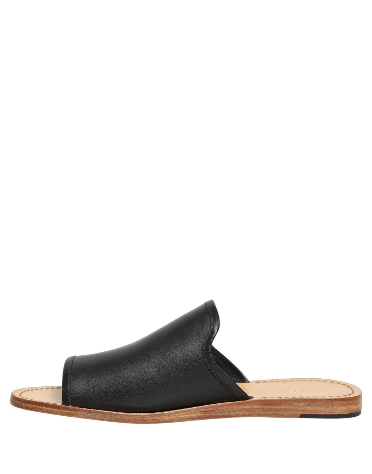 Brown Leather Slides Sandals Flats Men Shoes