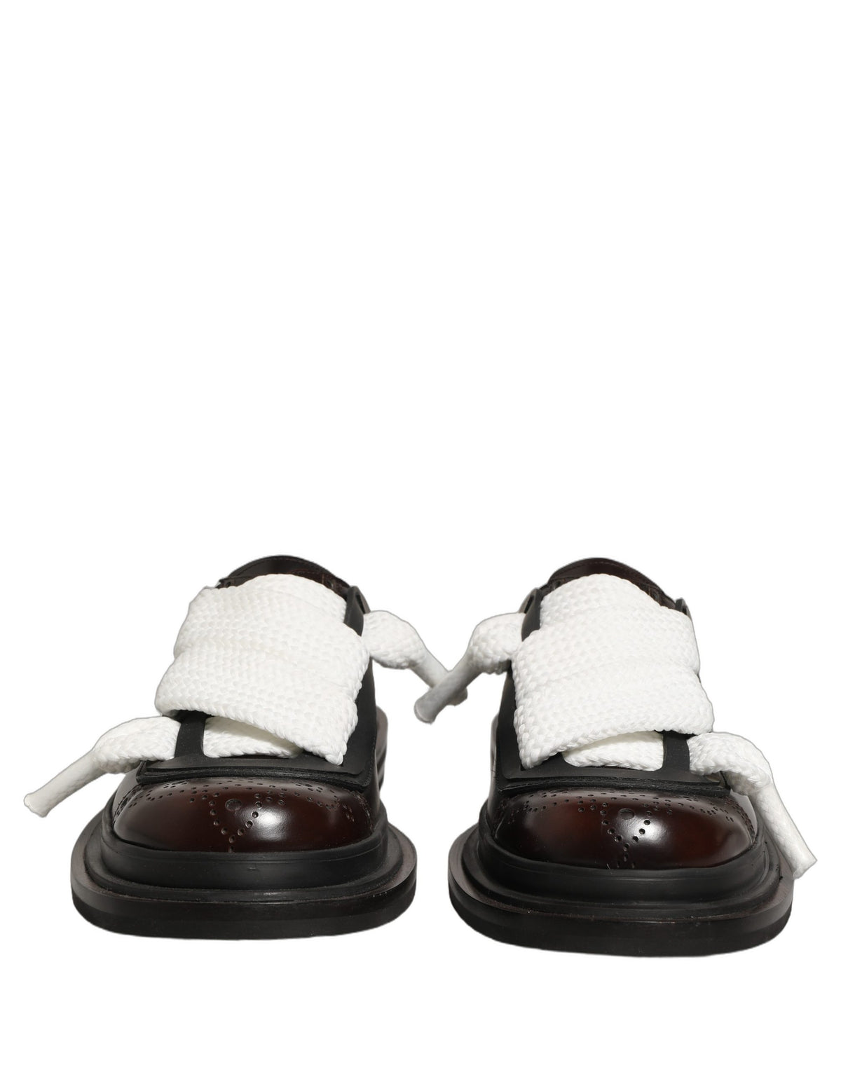 Brown Leather Slip On Flat Sandals Men Shoes