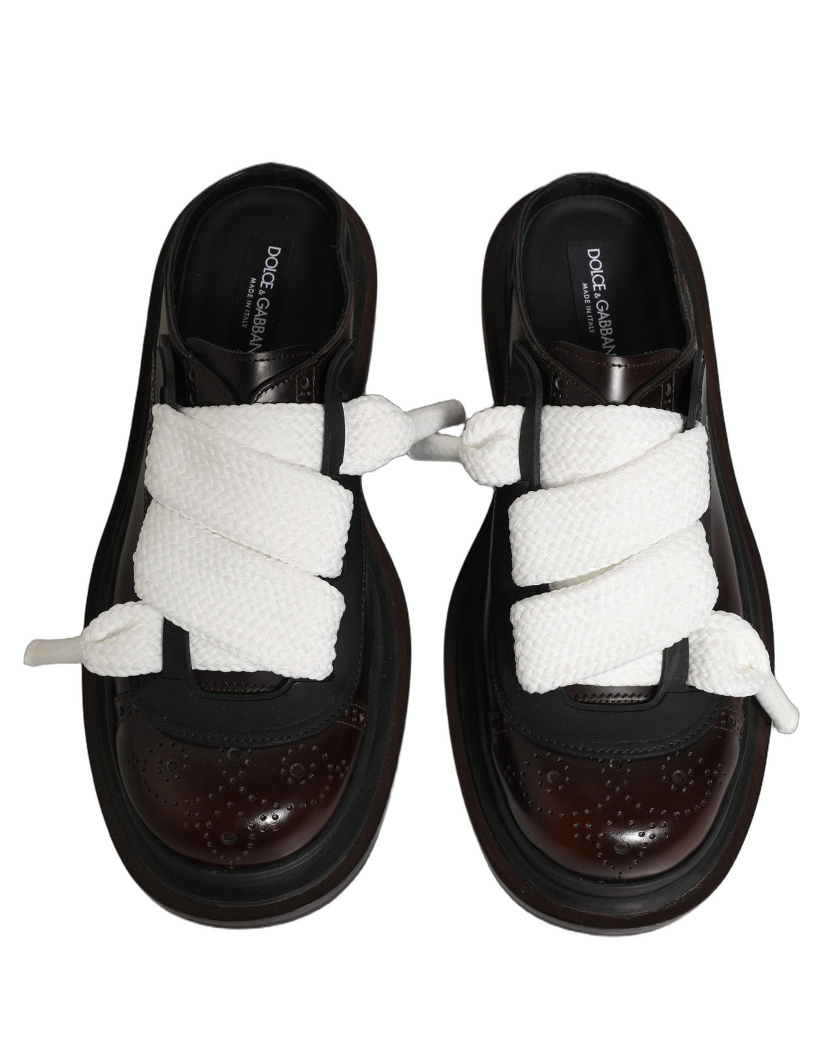 Brown Leather Slip On Flat Sandals Men Shoes