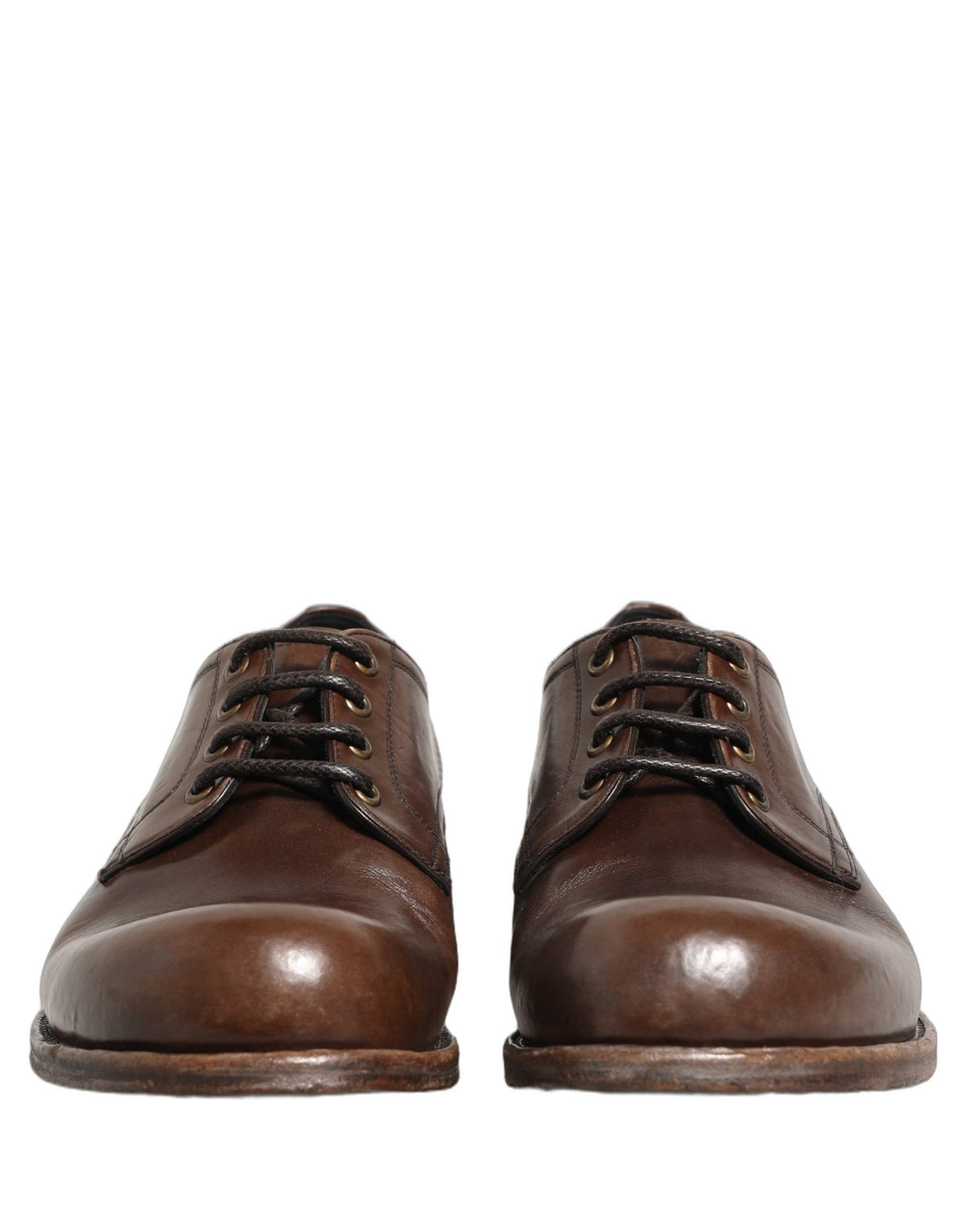 Brown Leather Derby Dress Men Formal Shoes