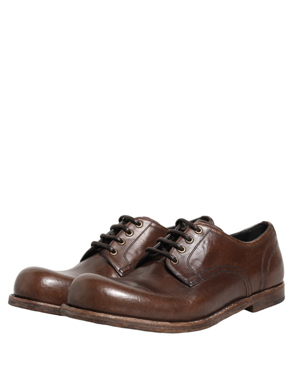 Brown Leather Derby Dress Men Formal Shoes