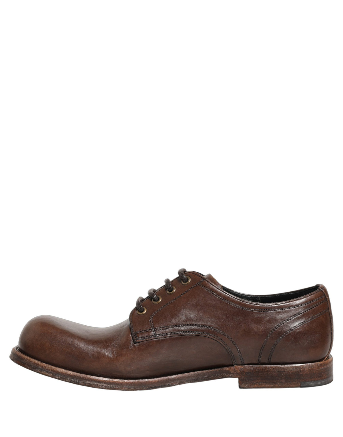 Brown Leather Derby Dress Men Formal Shoes