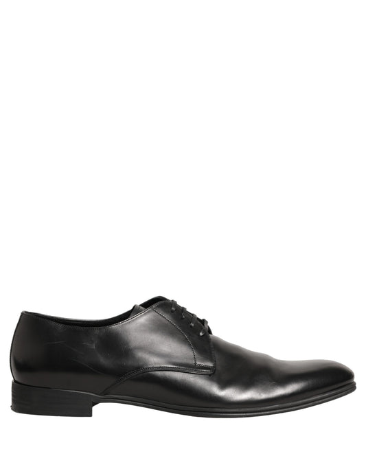 Black Leather Men Derby Dress Formal Shoes