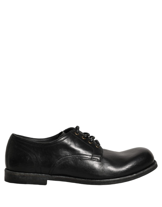 Black Leather Men Derby Dress Formal Shoes