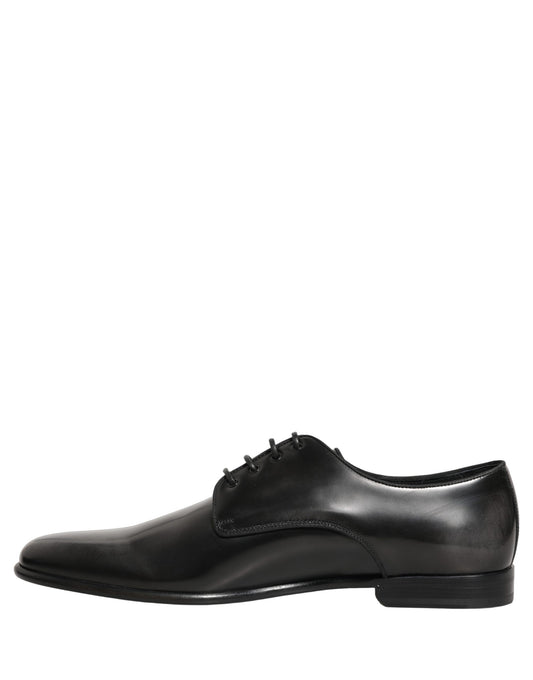 Black Leather Men Derby Dress Formal Shoes
