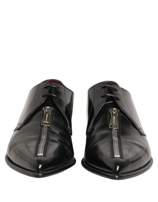 Black Leather Men Derby Dress Formal Shoes
