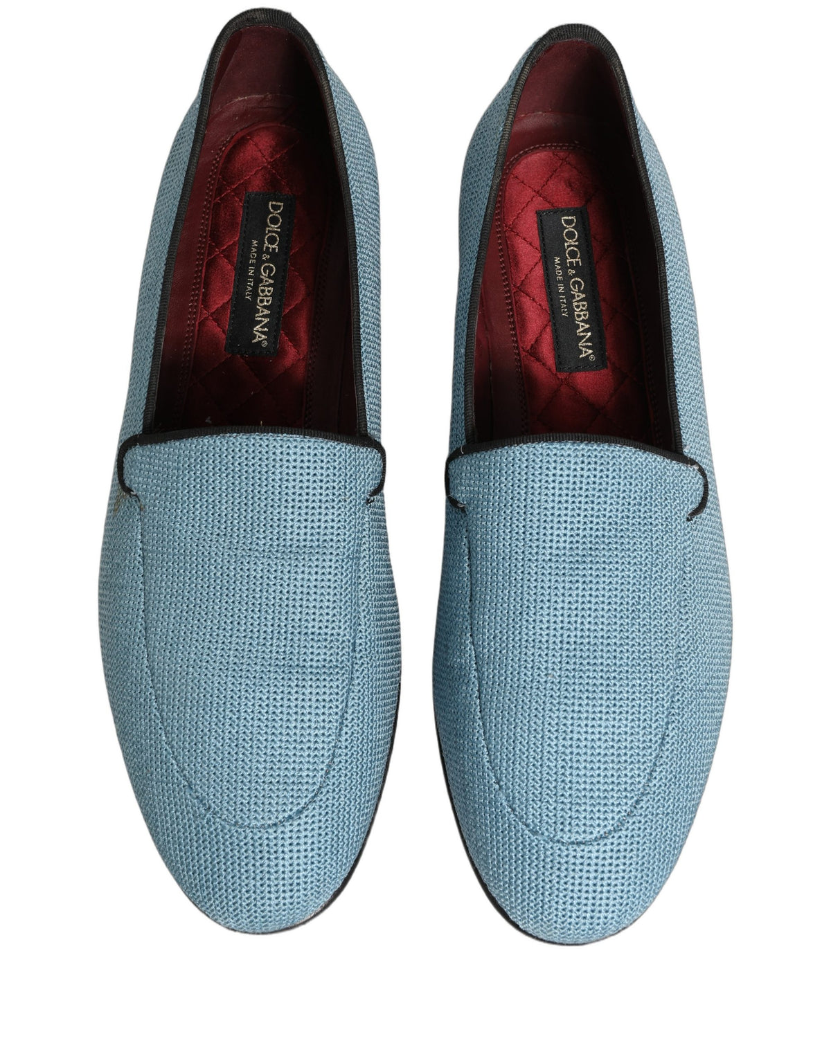 Blue Woven Men Slip On Dress Loafers Shoes