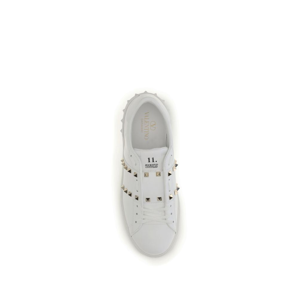 White Calf Leather Bos Taurus Sneakers