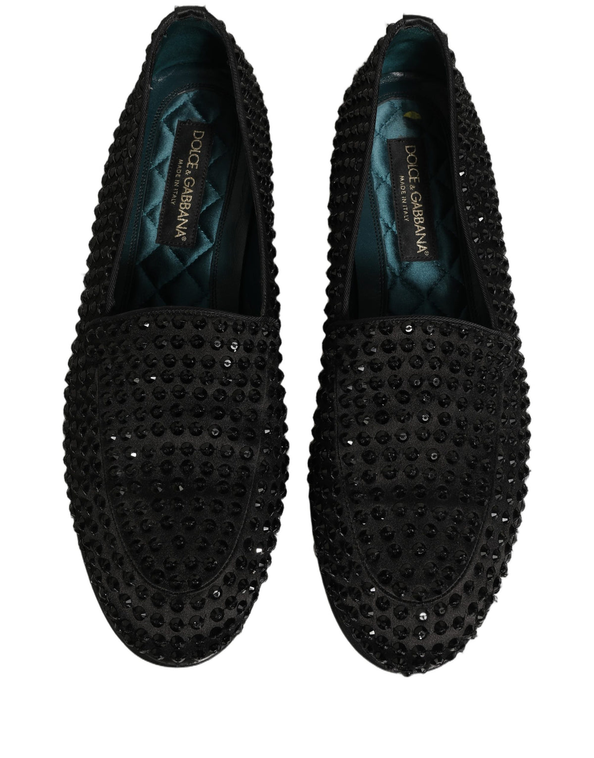 Black Rhinestone Embellished Loafers Shoes