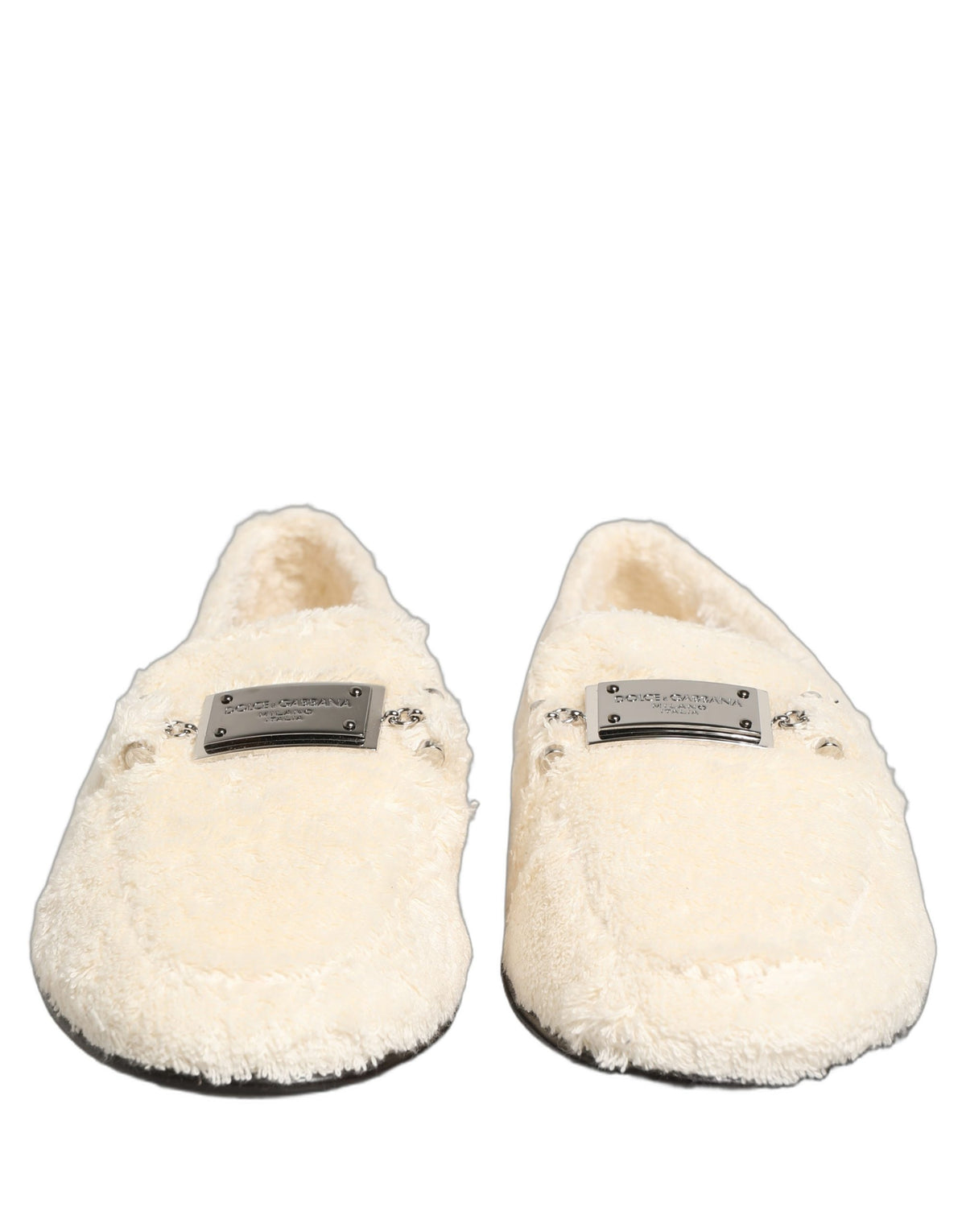 White Fur Shearling Men Dress Loafers Shoes