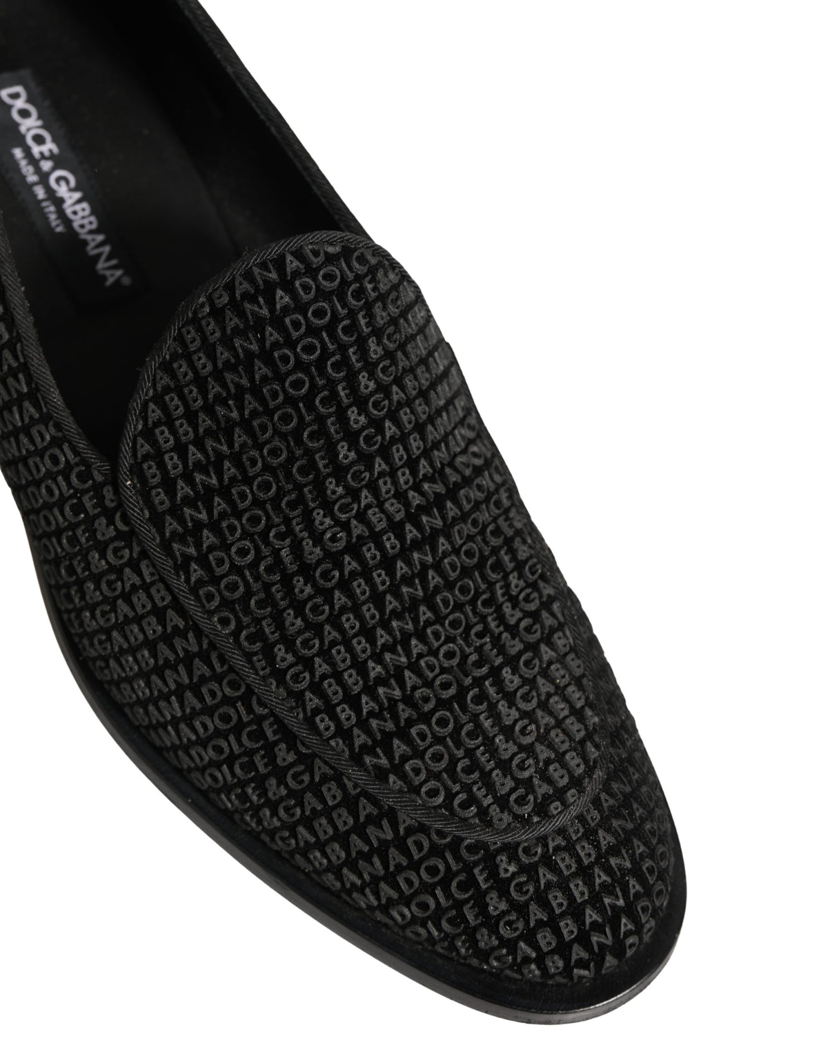 Black Logo Monogram Men Dress Loafers Shoes
