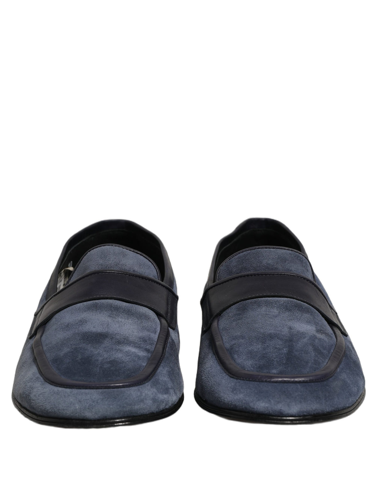 Blue Suede Leather Loafers Moccasins Shoes