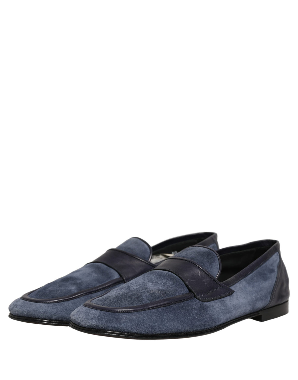Blue Suede Leather Loafers Moccasins Shoes