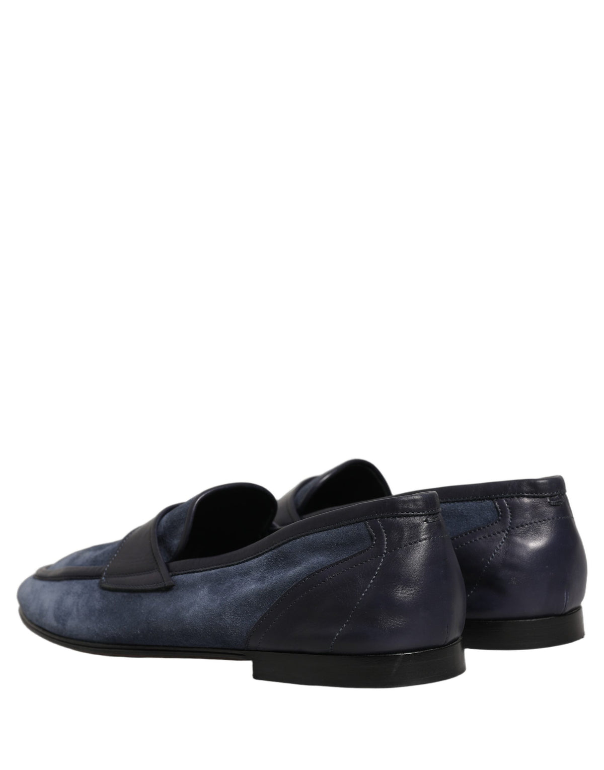 Blue Suede Leather Loafers Moccasins Shoes