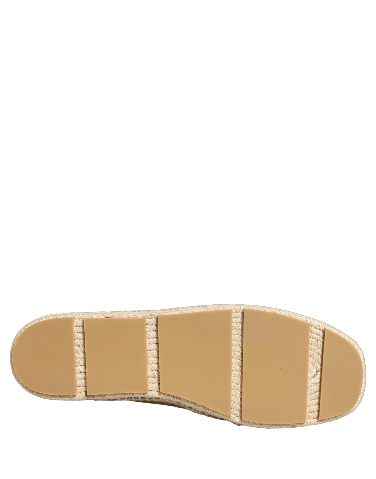 Beige Leather Cutout Logo Espadrilles Shoes