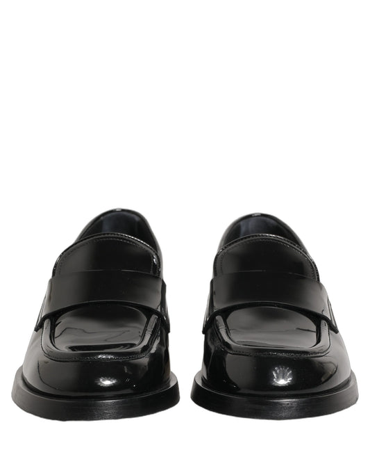 Black Leather Formal Men Dress Loafers Shoes
