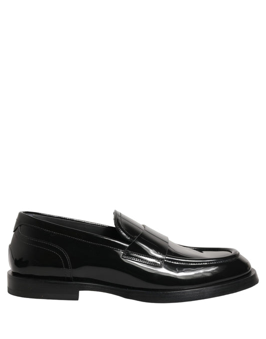 Black Leather Formal Men Dress Loafers Shoes
