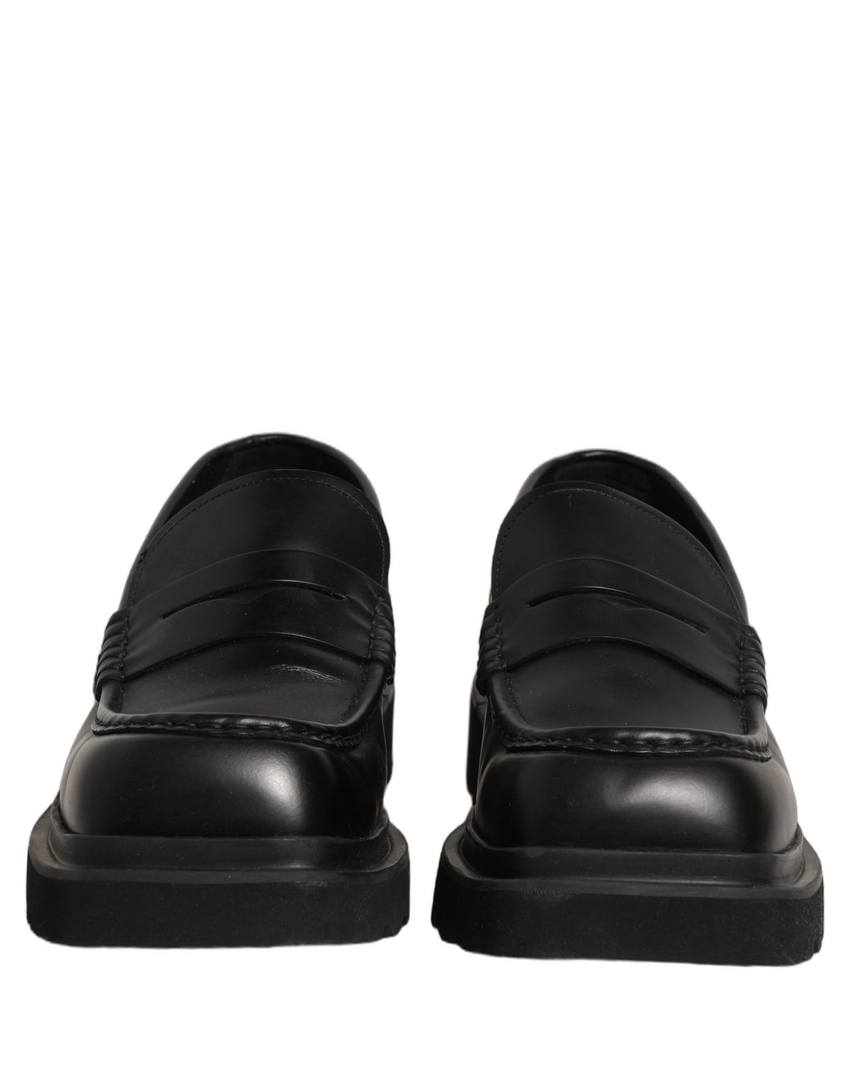 Black Calfskin Leather Men Dress Loafer Shoes