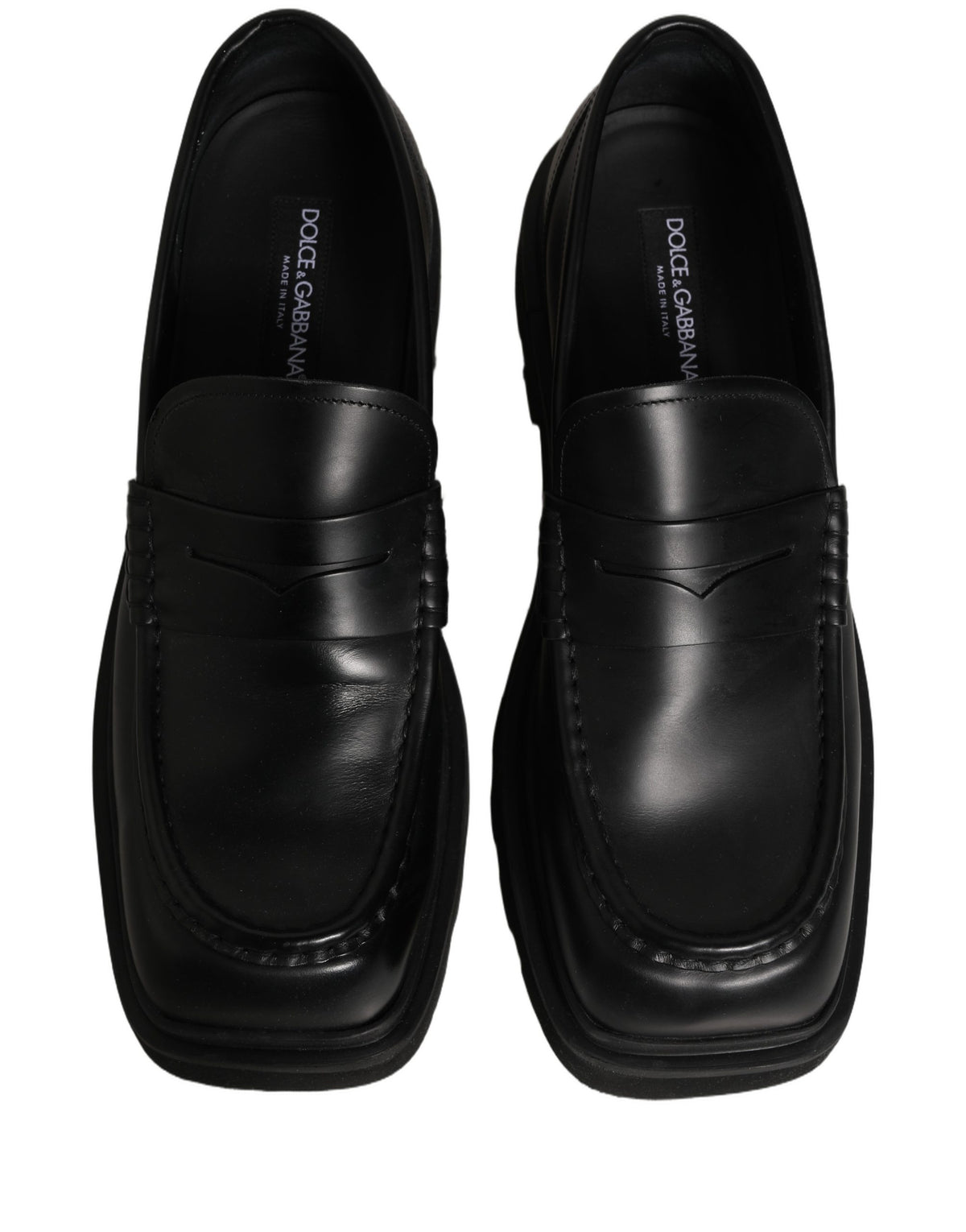 Black Calfskin Leather Men Dress Loafer Shoes