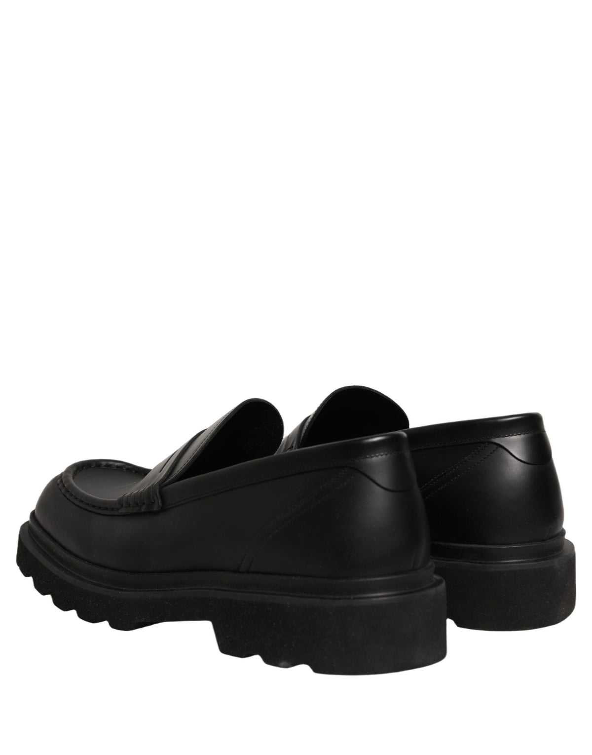 Black Calfskin Leather Men Dress Loafer Shoes
