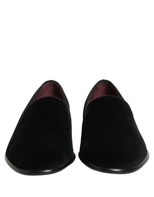 Black Velvet Loafers Formal Men Dress Shoes