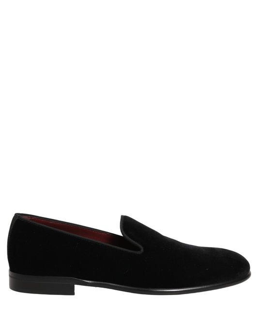 Black Velvet Loafers Formal Men Dress Shoes