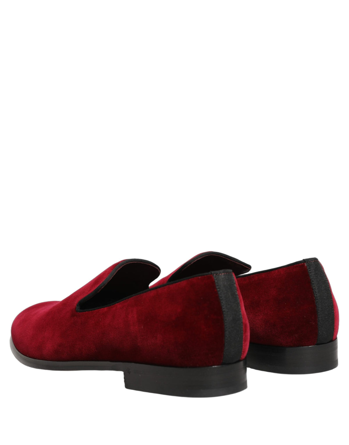Maroon Velvet Slip On Men Dress Loafers Shoes