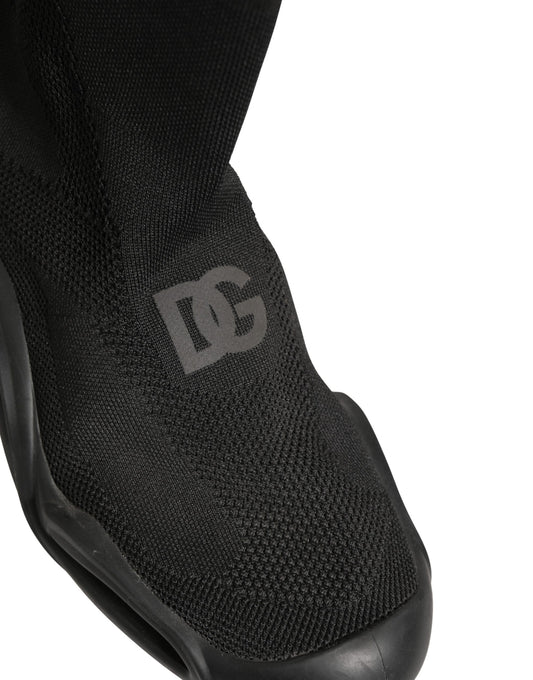 Black Slip On Wave Socks Men Sneakers Shoes