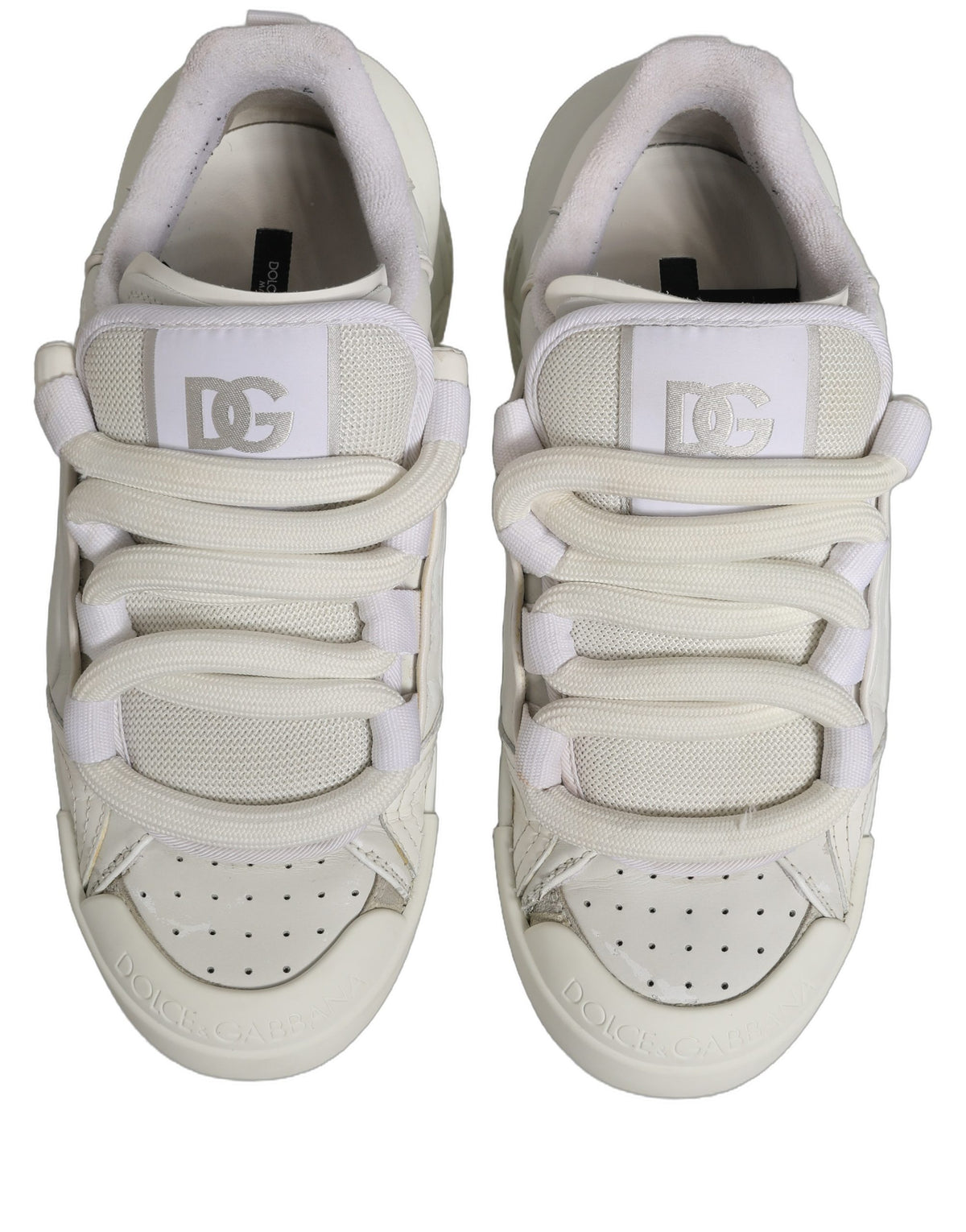 White Leather Portofino Space Sneakers Shoes