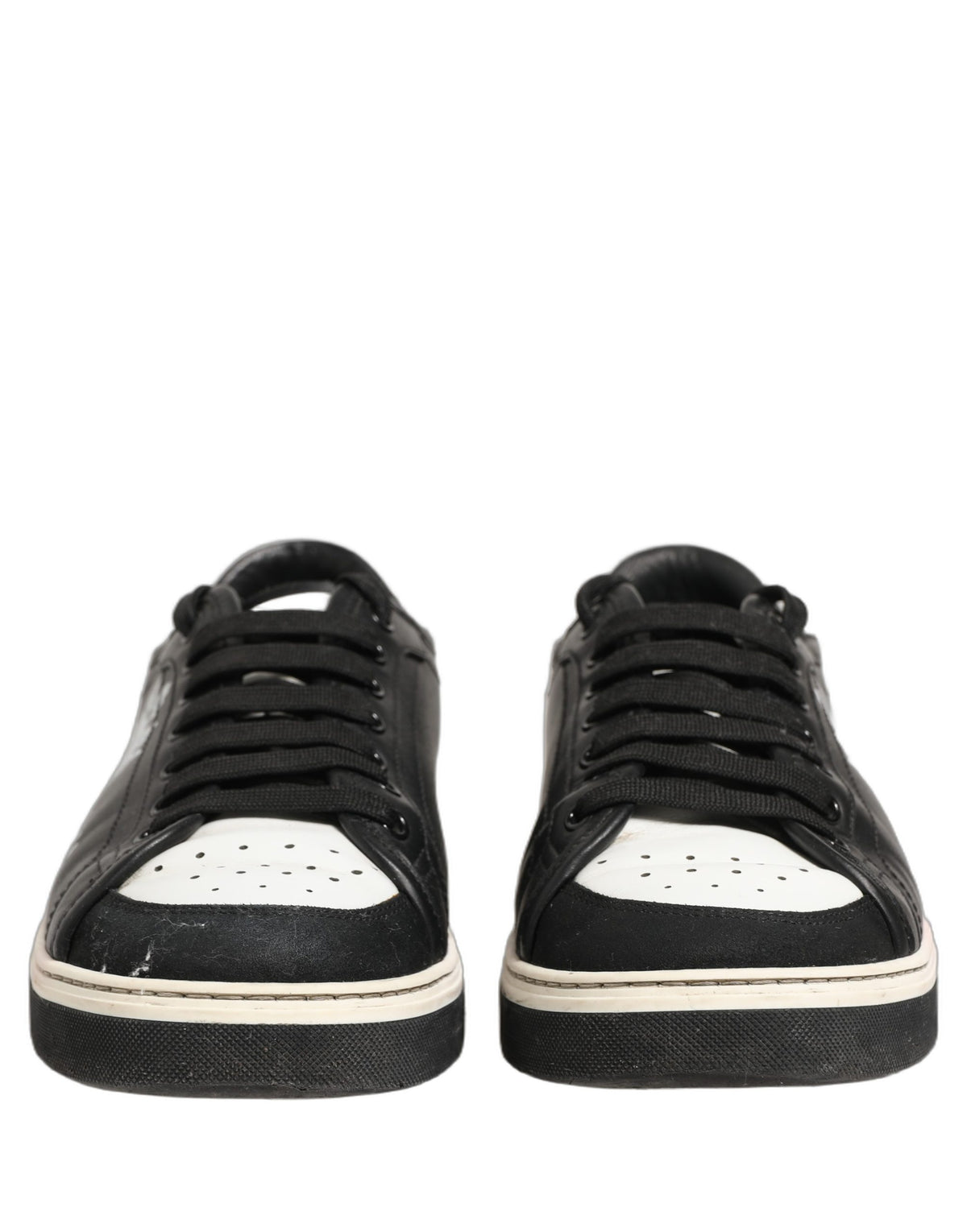 Black Leather Crown Milano Men Sneakers Shoes