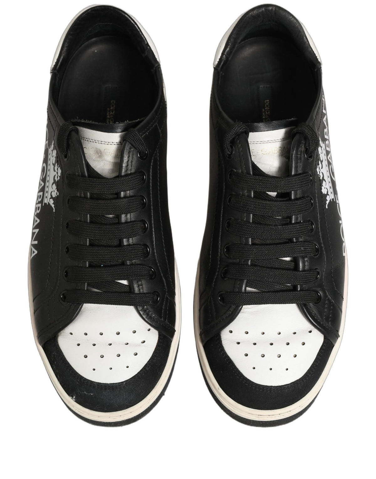 Black Leather Crown Milano Men Sneakers Shoes
