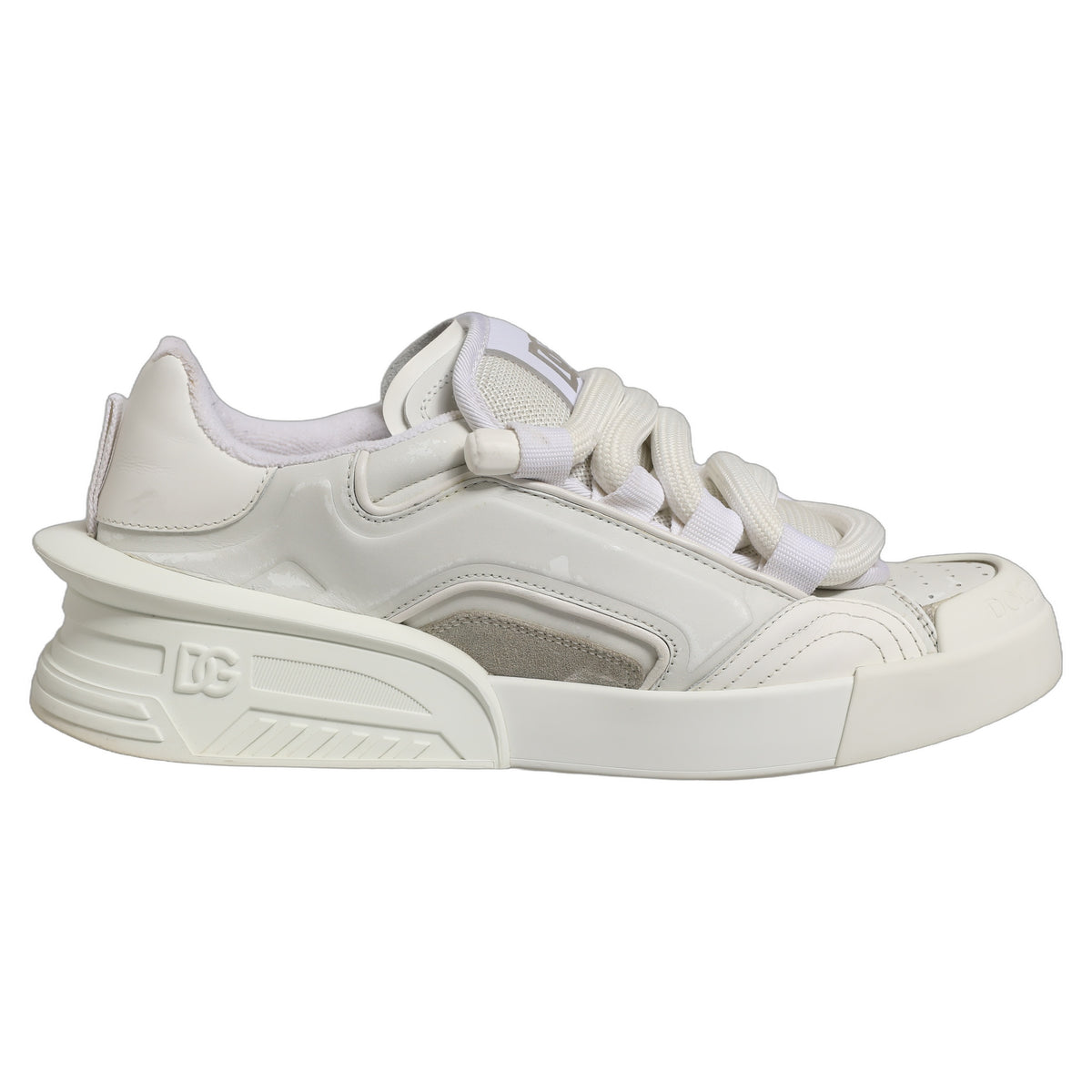 White Leather Portofino Space Sneakers Shoes
